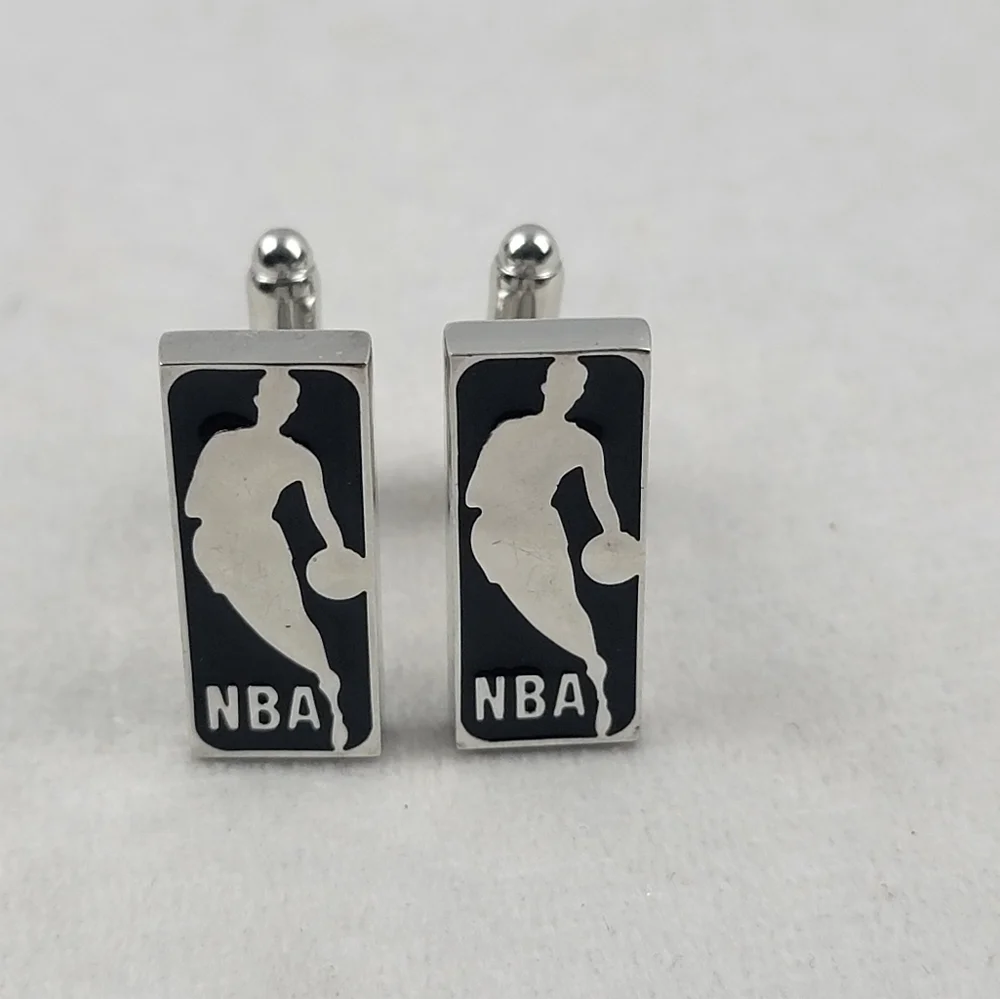 NWOT NBA Basketball gold and silvertone cufflinks 1 pair
